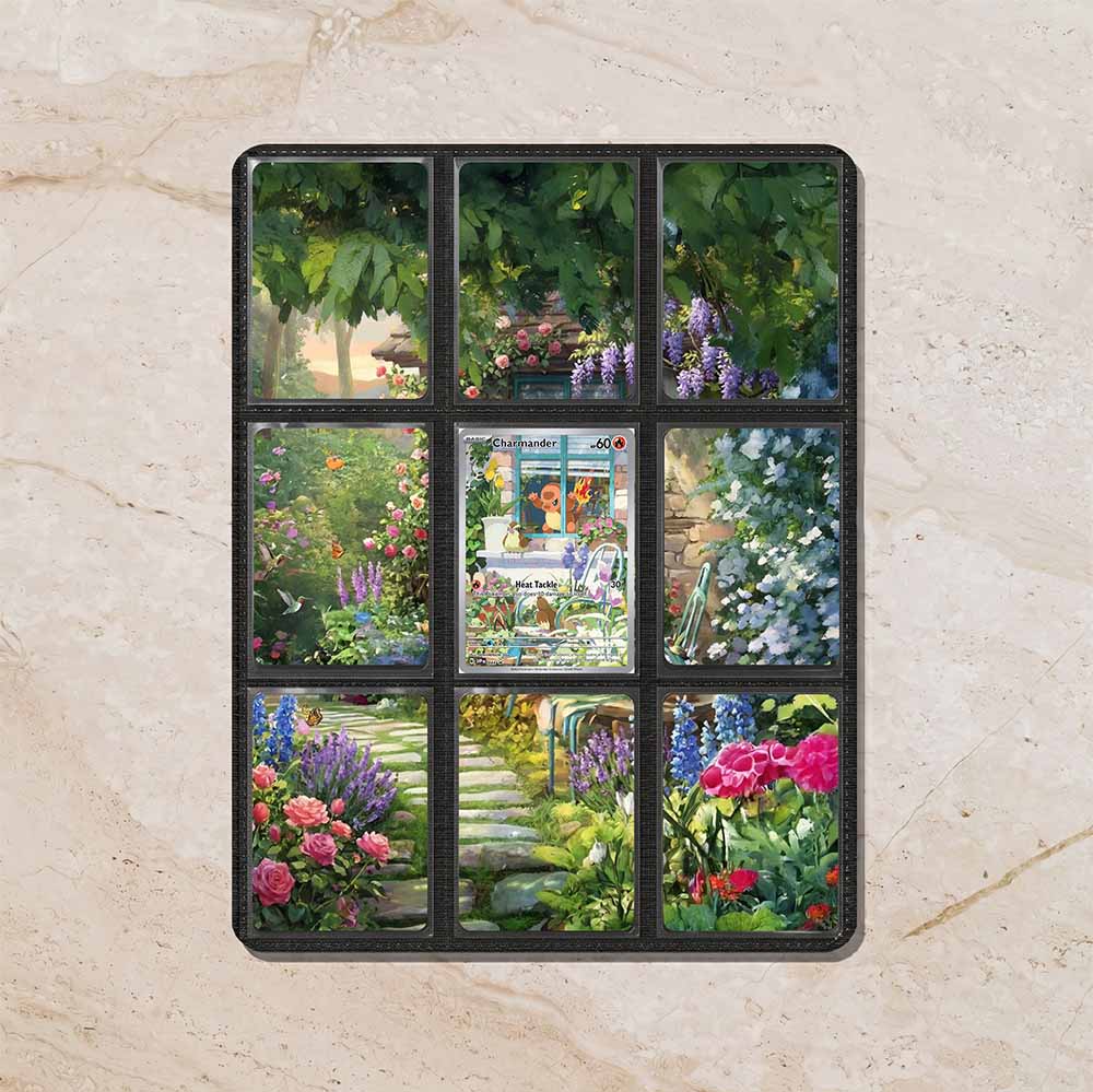 Charmander Custom Binder Extended Art Page Insert | 9-Card Michi Style Panoramic TCG Layout (Digital Download)