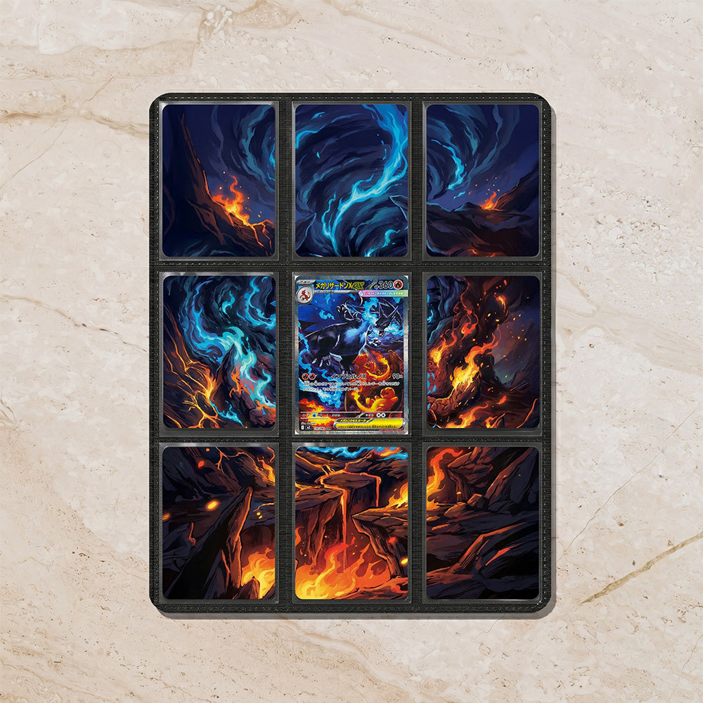 Mega Charizard X ex Custom Binder Extended Art Page Insert | 9-Card Michi Style Panoramic TCG Layout (Digital Download)