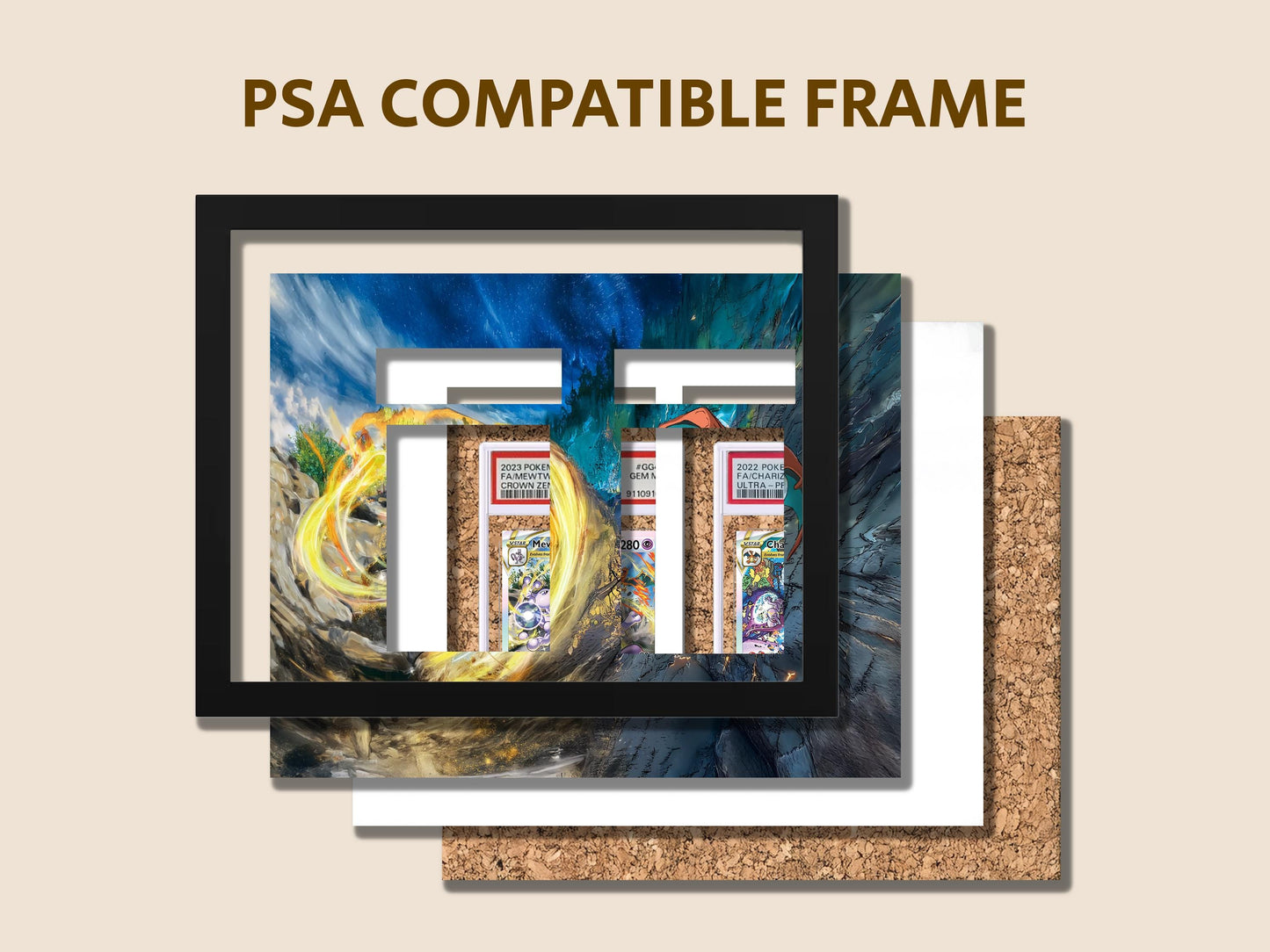 Charizard & Mewtwo VSTAR Universe Display Frame – Pokemon Card Gift | 10x8 Collector Frame