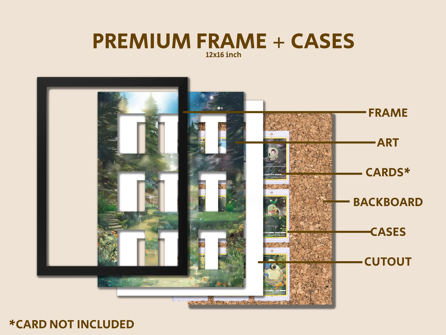 Crown Zenith Galarian Gallery Display Frame – 12x16 Pokémon Collector Display | PerfectRaw Handmade Art