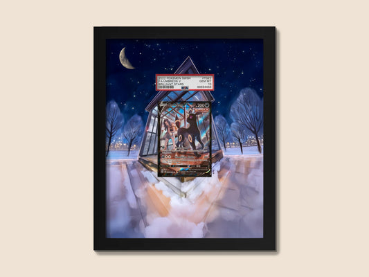Umbreon V Display Frame – Brilliant Stars Pokémon Card Art | 8x10 Frame for Raw or Graded Cards