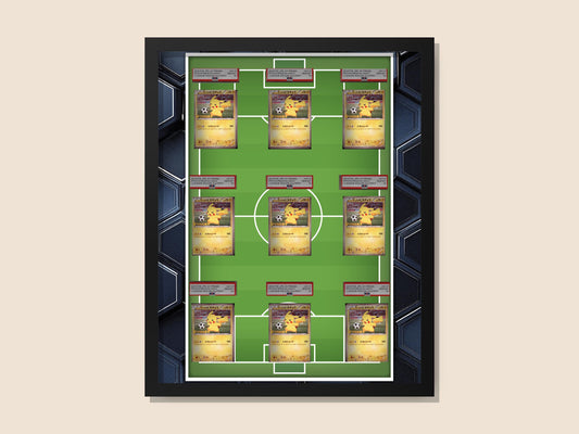 Pikachu Soccer Promo Collection Display Frame – 9-Card Layout | 16x20 Frame for Pokemon