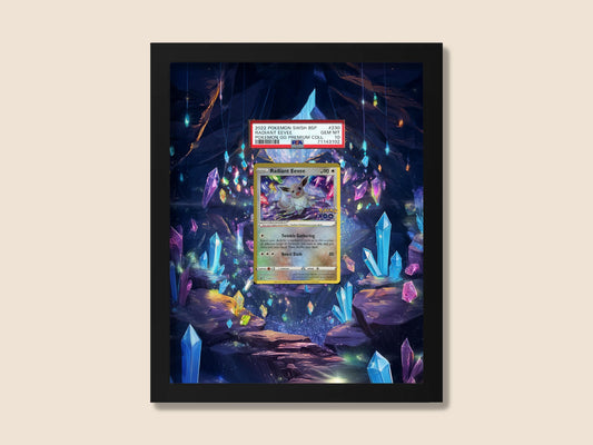 Radiant Eevee Display Frame – Pokémon Radiant Card Art | 8x10 Frame for Raw or Graded Cards