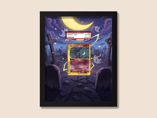 Gengar Display Frame – Skyridge (E-Series) Pokémon Card Art | 8x10 Frame for Raw or Graded Cards
