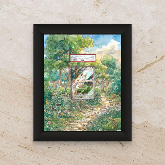 Meowth Phantasmal Flames Display Frame | Extended Art Card Case | 8x10 Pokemon TCG Wall Decor | Custom Collector Gift | Meowth Fan Art