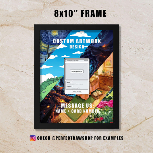 8x10 Custom Extended Art Display Frame – Your Choice of Artwork | (Raw/Graded Cards)