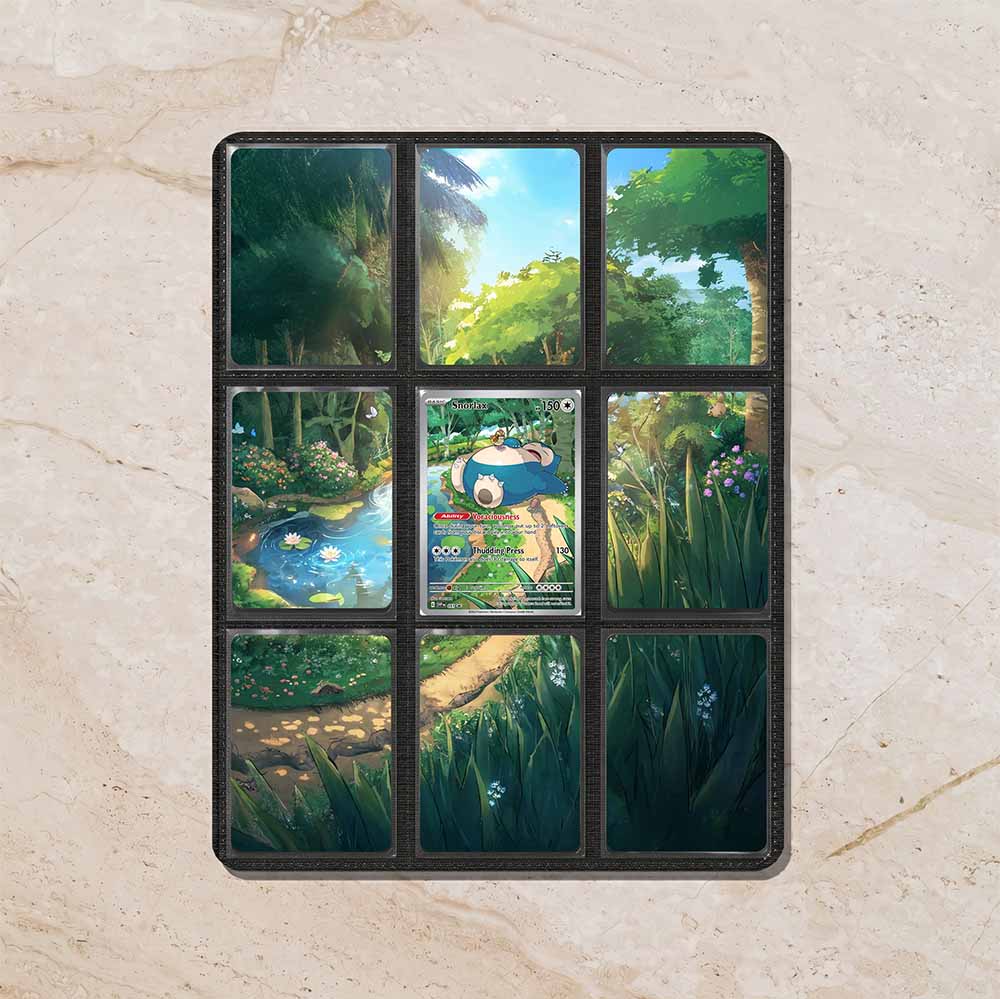 Snorlax Custom Binder Extended Art Page Insert | 9-Card Michi Style Panoramic TCG Layout (Digital Download)