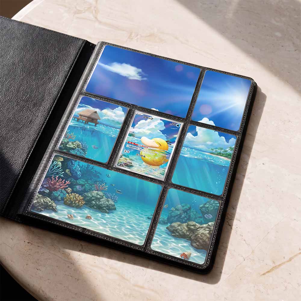 Psyduck Custom Binder Extended Art Page Insert | 9-Card Michi Style Panoramic TCG Layout (Digital Download)