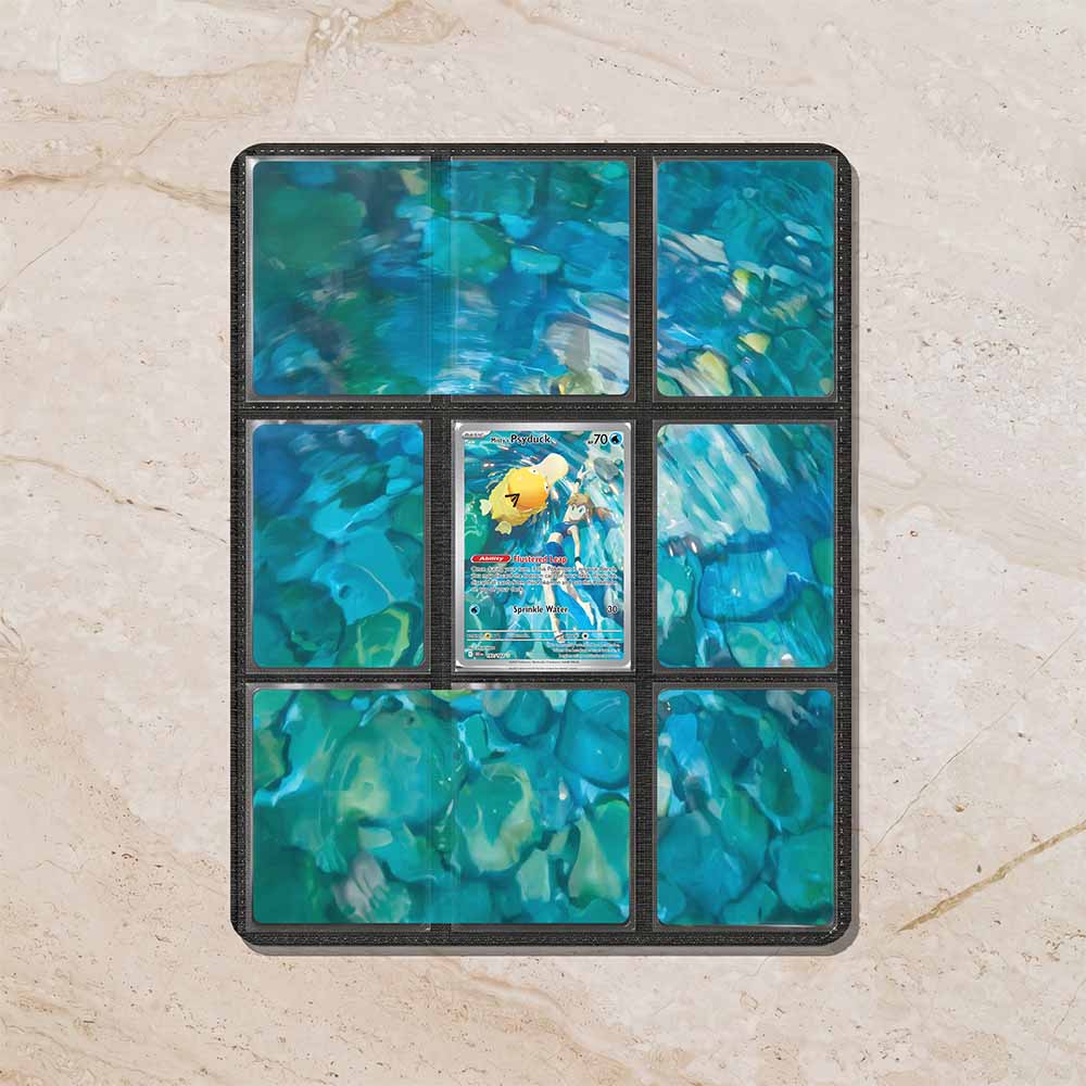Misty's Psyduck Gym Heroes Custom Binder Extended Art Page Insert | 9-Card Michi Style Panoramic TCG Layout (Digital Download)