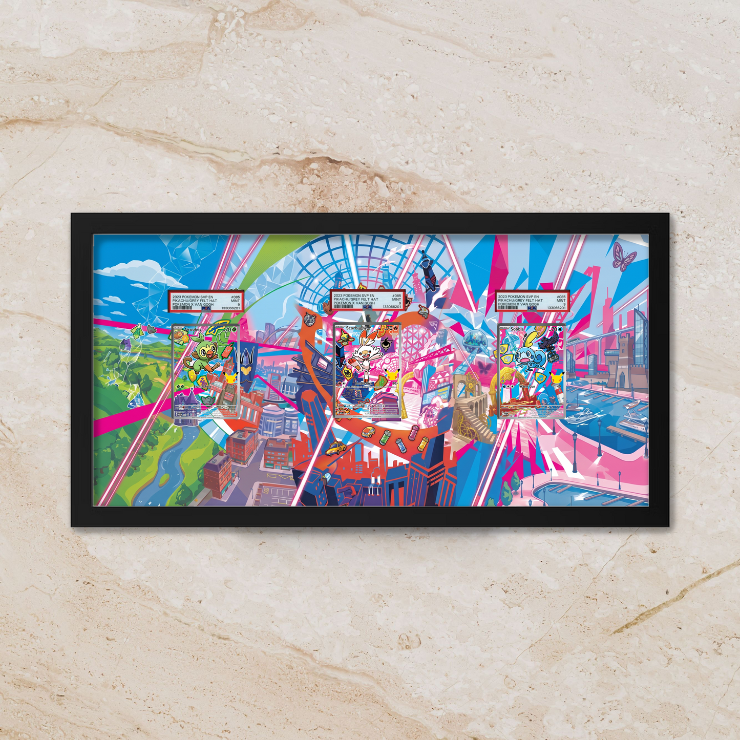 Galar First Partners Starters Panoramic Art Shadowbox | 11x22 Gen 8 Extended Art Display Frame