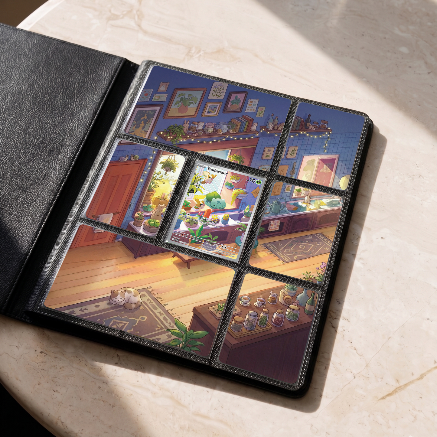 Bulbasaur Custom Binder Extended Art Page Insert | 9-Card Michi Style Panoramic TCG Layout (Digital Download)