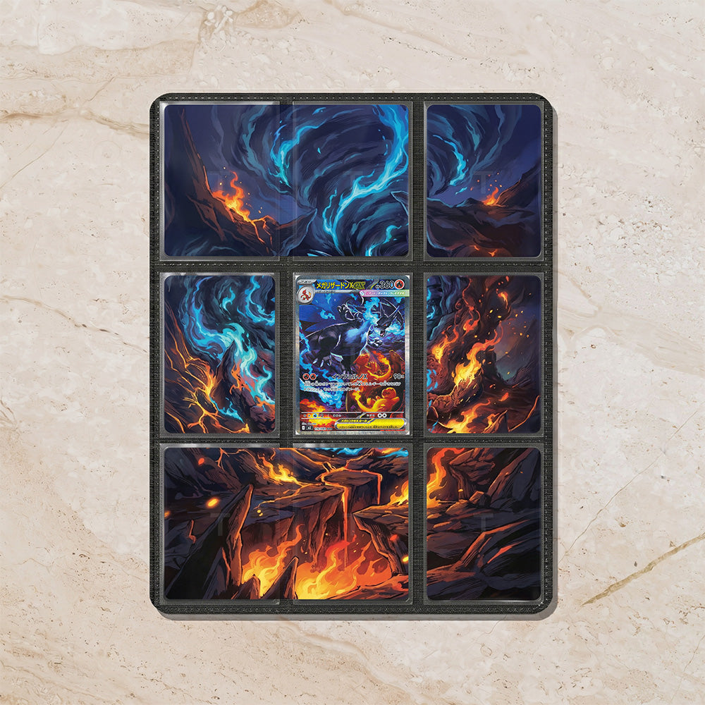 Mega Charizard X ex Custom Binder Extended Art Page Insert | 9-Card Michi Style Panoramic TCG Layout (Digital Download)