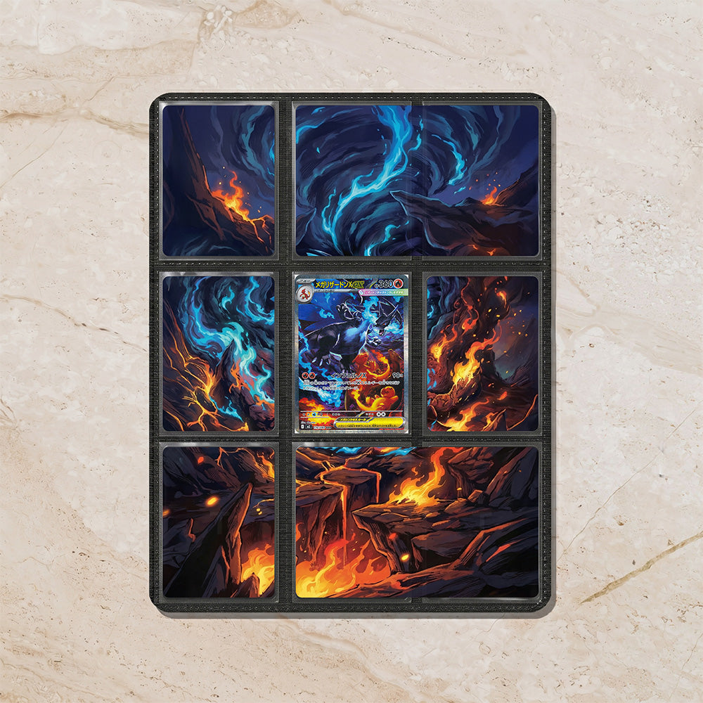 Mega Charizard X ex Custom Binder Extended Art Page Insert | 9-Card Michi Style Panoramic TCG Layout (Digital Download)