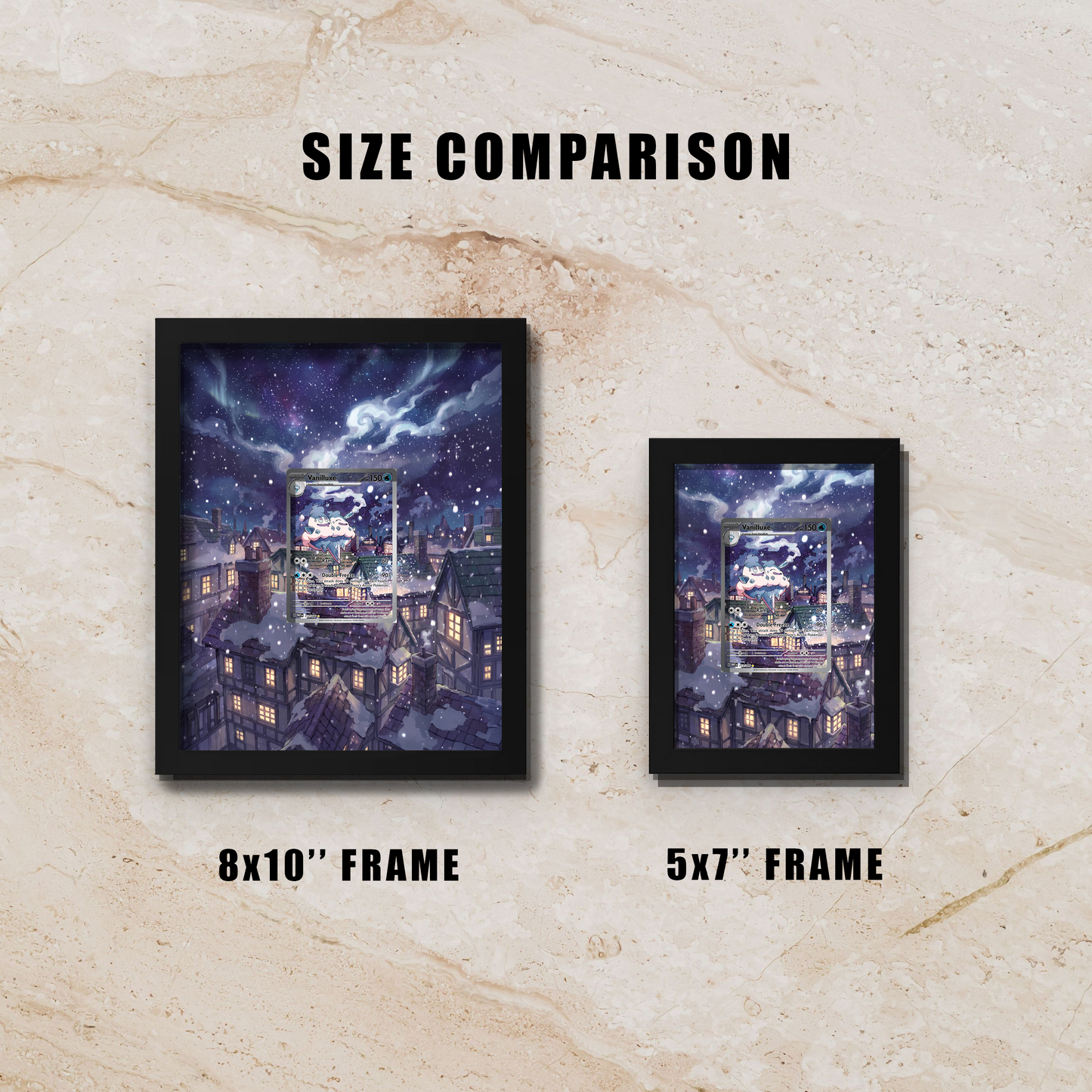 Vanilluxe Display Frame | White Flare Illustration Rare Card Showcase (8x10") – Fits Raw & Graded Cards