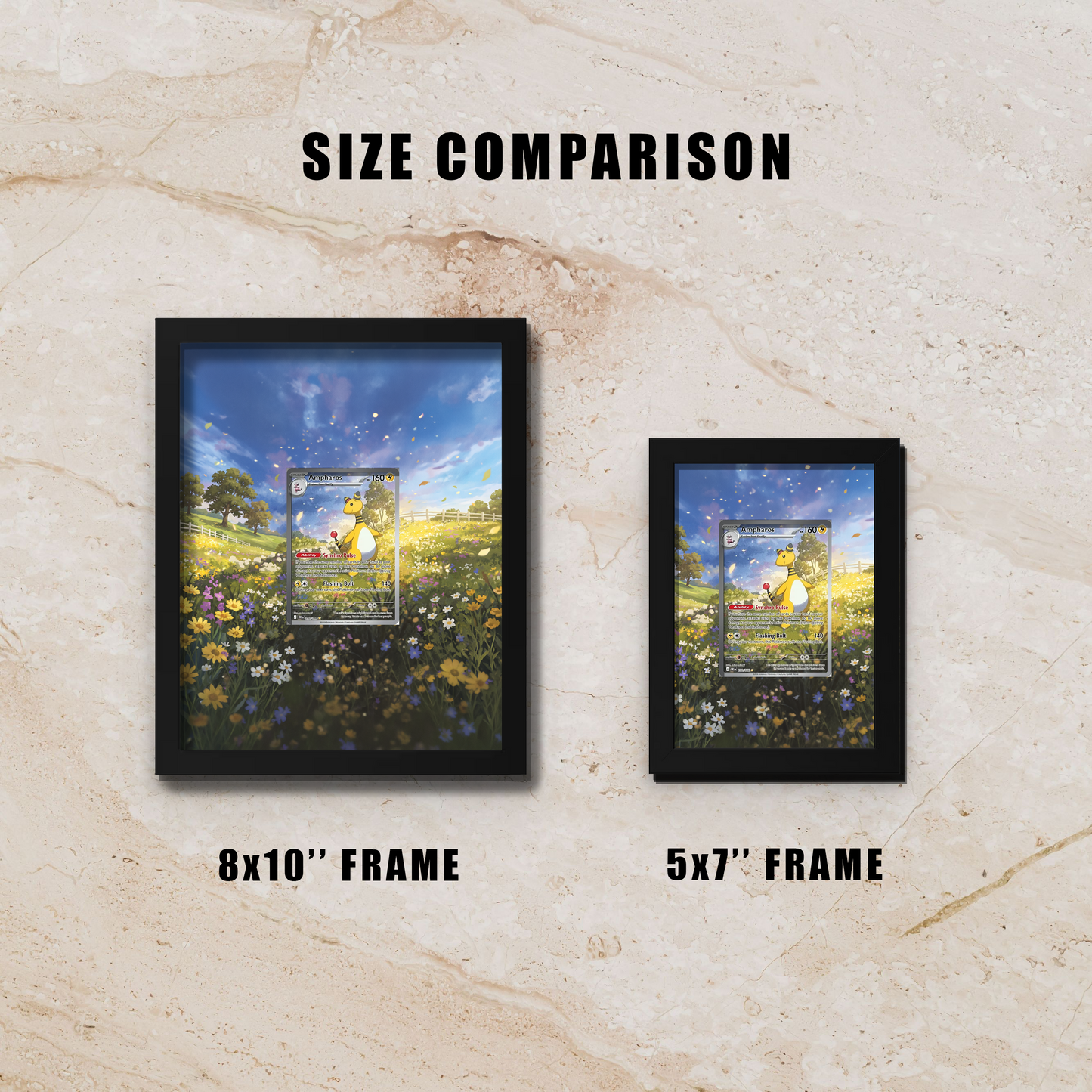 Ampharos Illustration Rare Display Frame | Chaos Rising Card Showcase (8x10") – Fits Raw & Graded Cards