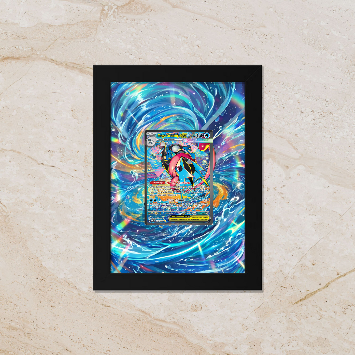 Greninja ex Display Frame | Chaos Rising Ultra Rare Card Showcase (8x10") – Fits Raw & Graded Cards