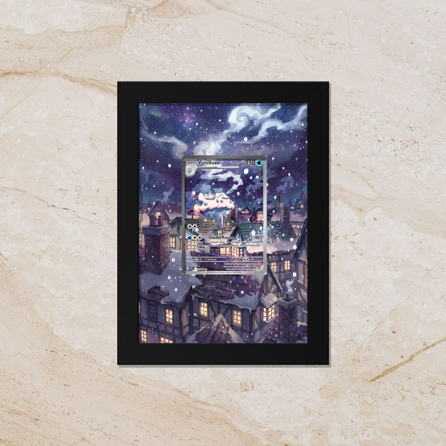 Vanilluxe Display Frame | White Flare Illustration Rare Card Showcase (8x10") – Fits Raw & Graded Cards