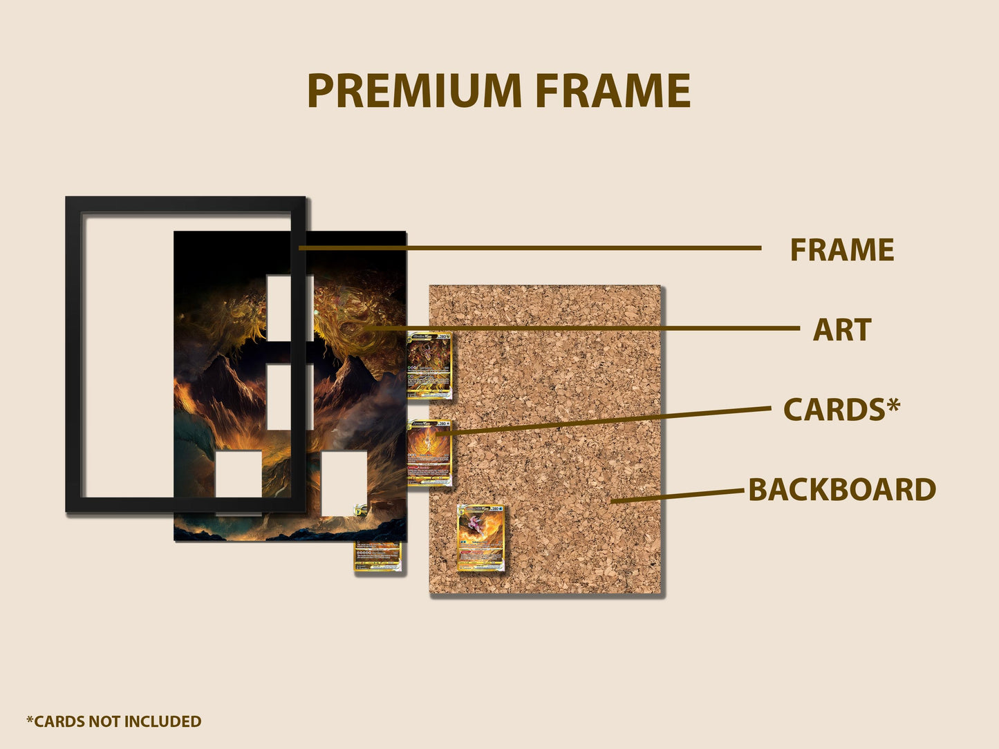 Crown Zenith Gold Pokemon – Frame for Arceus, Giratina, Palkia & Dialga | Raw or Graded