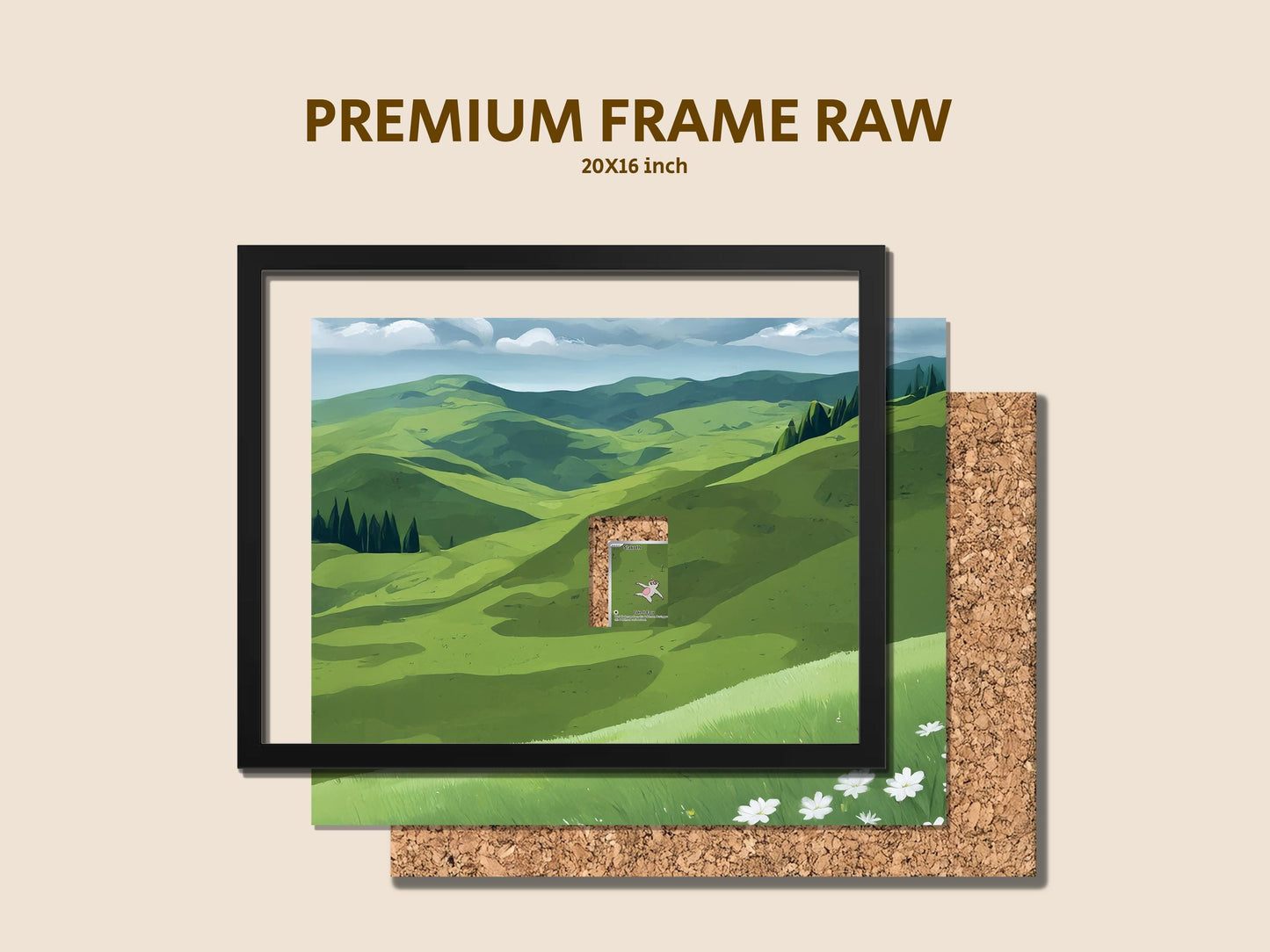 Slakoth “Take It Easy” Display Frame – Surging Spark Pokemon Card Display | 16x20 Perfect Raw Display