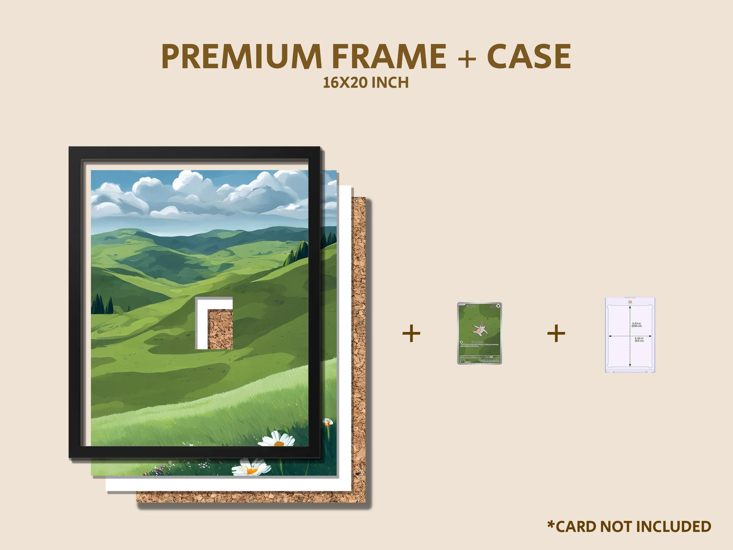 Slakoth “Take It Easy” Display Frame – Surging Spark Pokemon Card Display | 16x20 Perfect Raw Display