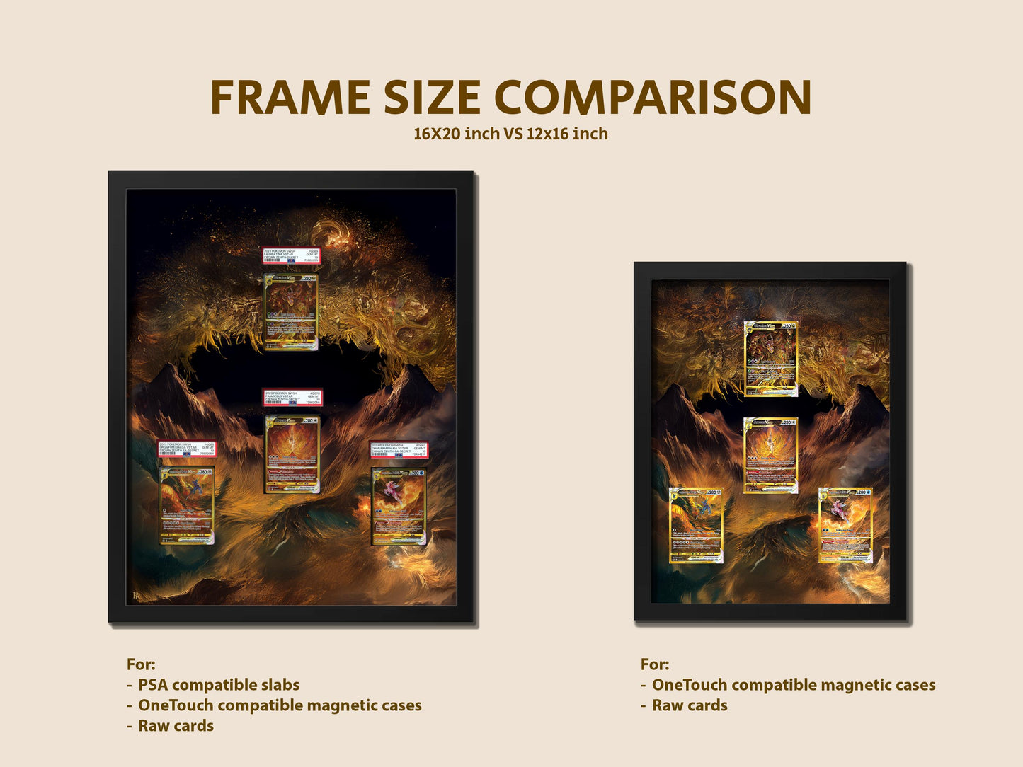Crown Zenith Gold Pokemon – Frame for Arceus, Giratina, Palkia & Dialga | Raw or Graded