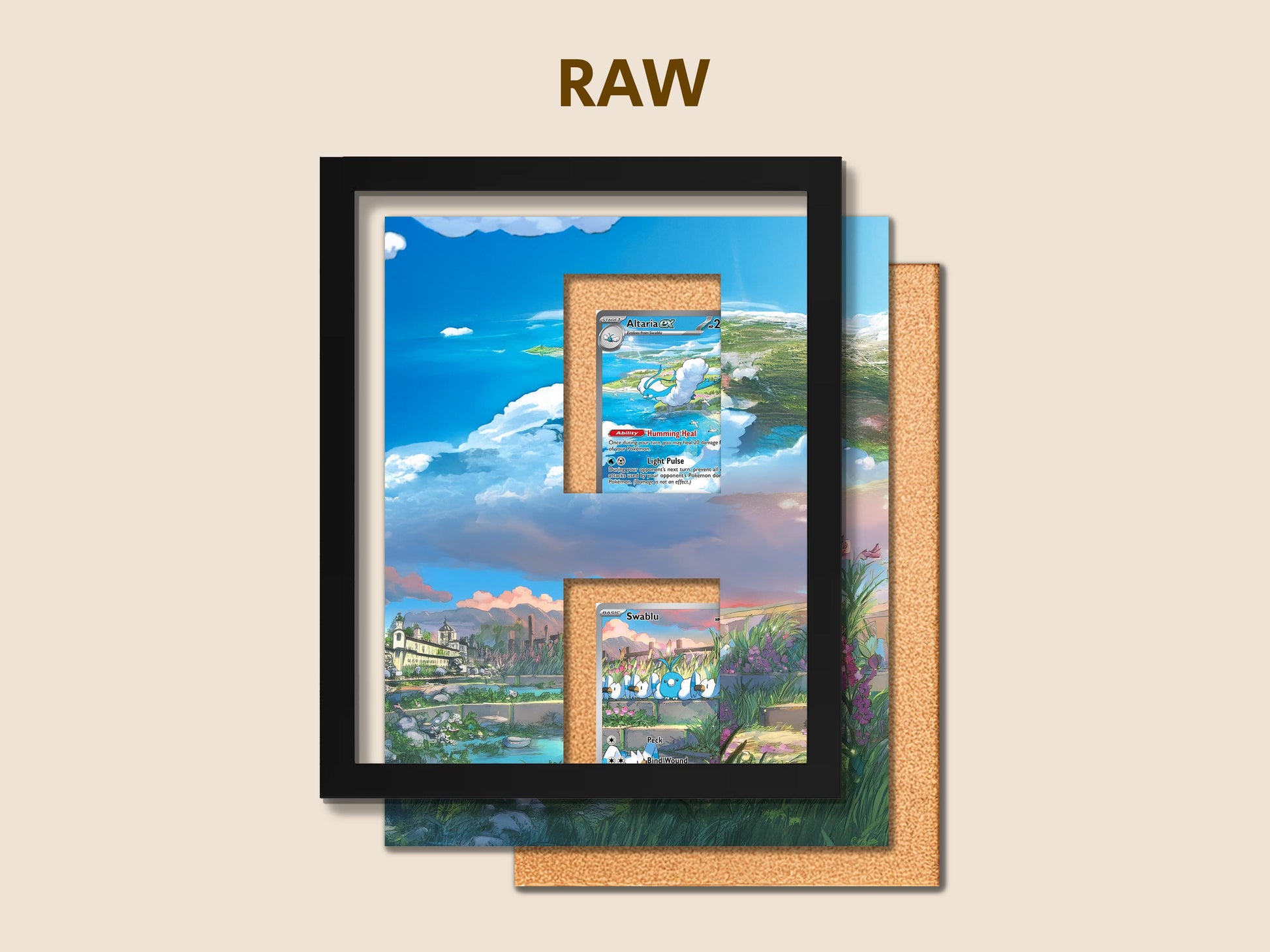 Altaria & Swablu Display Frame – Pokemon Card Display | 8x10