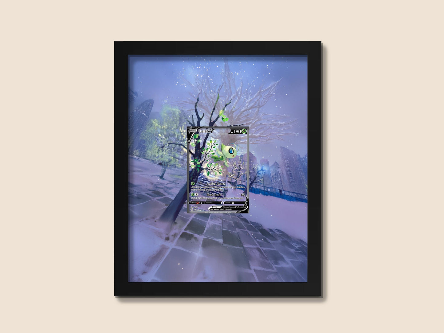 Celebi Fusion Strike Display Frame – Pokémon Card Display | 8x10 Perfect Raw Display