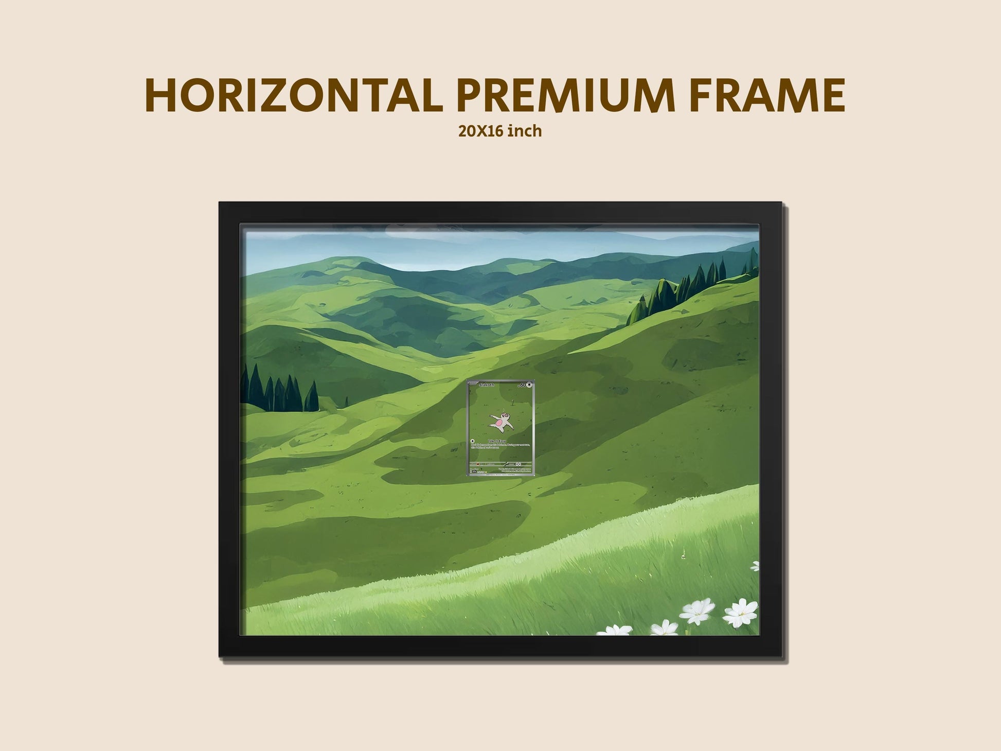 Slakoth “Take It Easy” Display Frame – Surging Spark Pokemon Card Display | 16x20 Perfect Raw Display