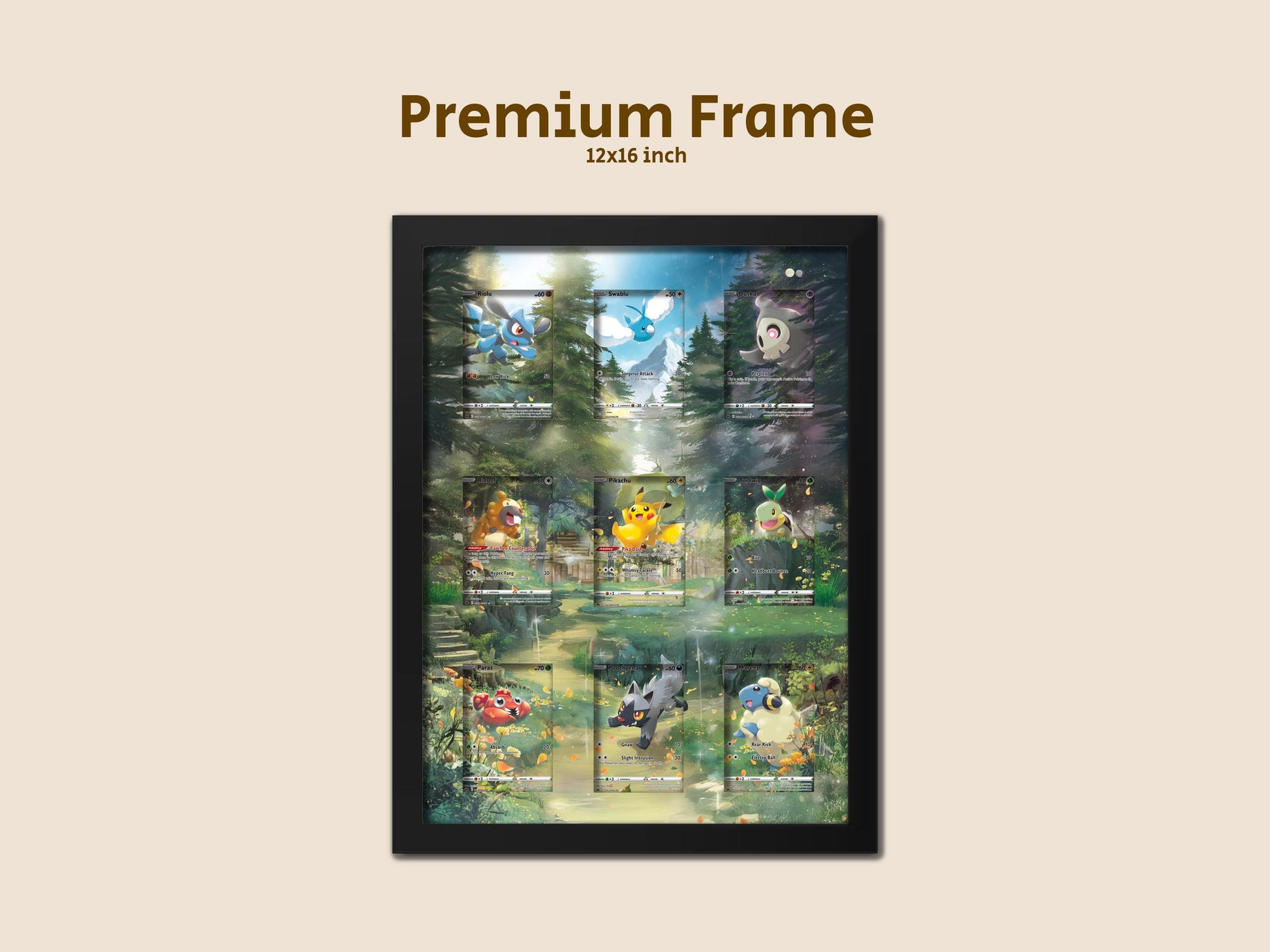 Crown Zenith Galarian Gallery Display Frame – 12x16 Pokémon Collector Display | PerfectRaw Handmade Art