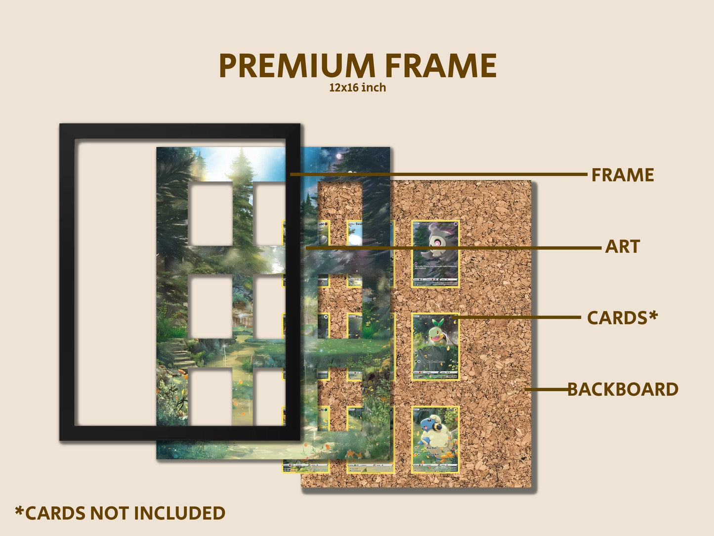 Crown Zenith Galarian Gallery Display Frame – 12x16 Pokémon Collector Display | PerfectRaw Handmade Art