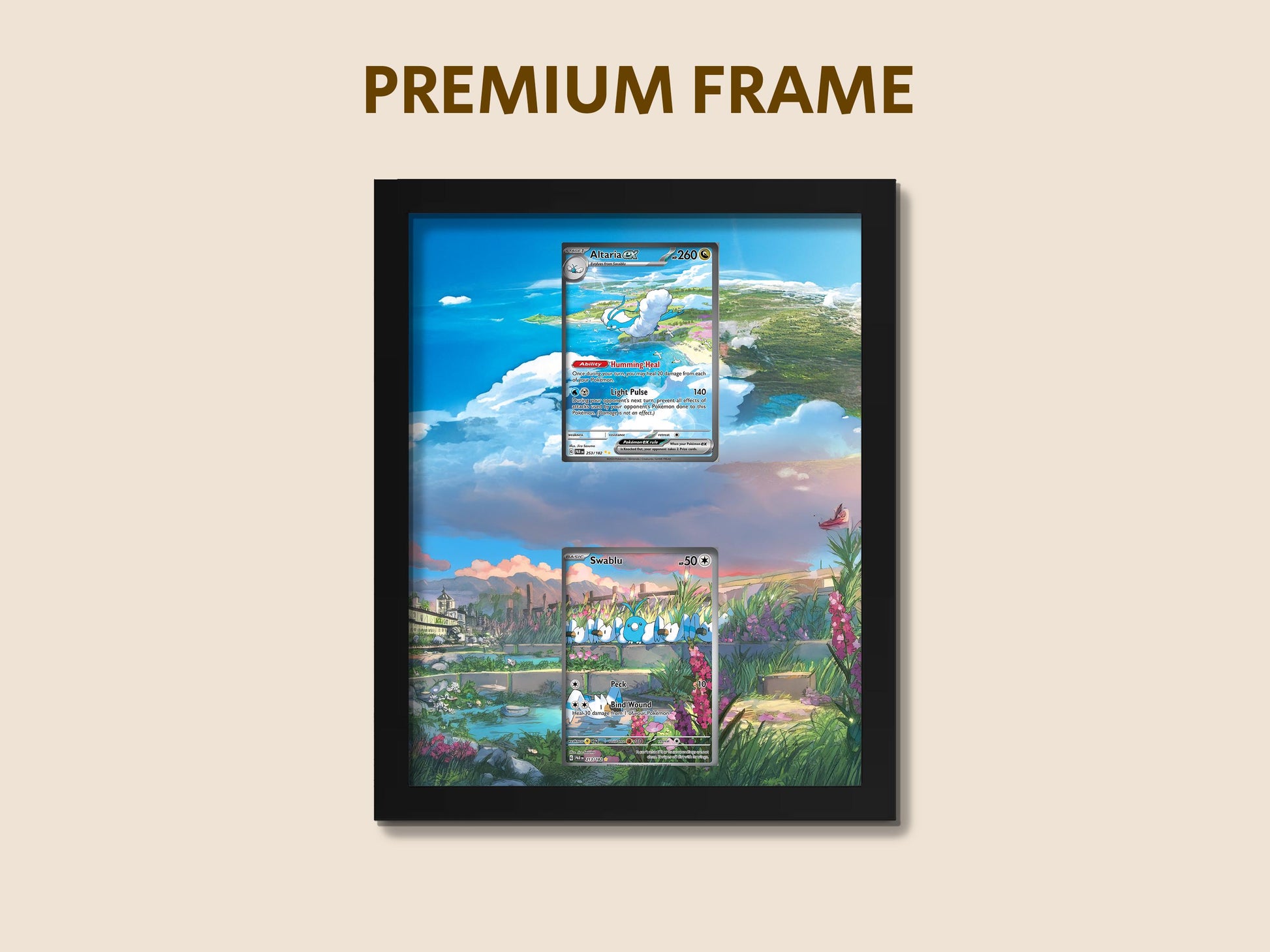 Altaria & Swablu Display Frame – Pokemon Card Display | 8x10