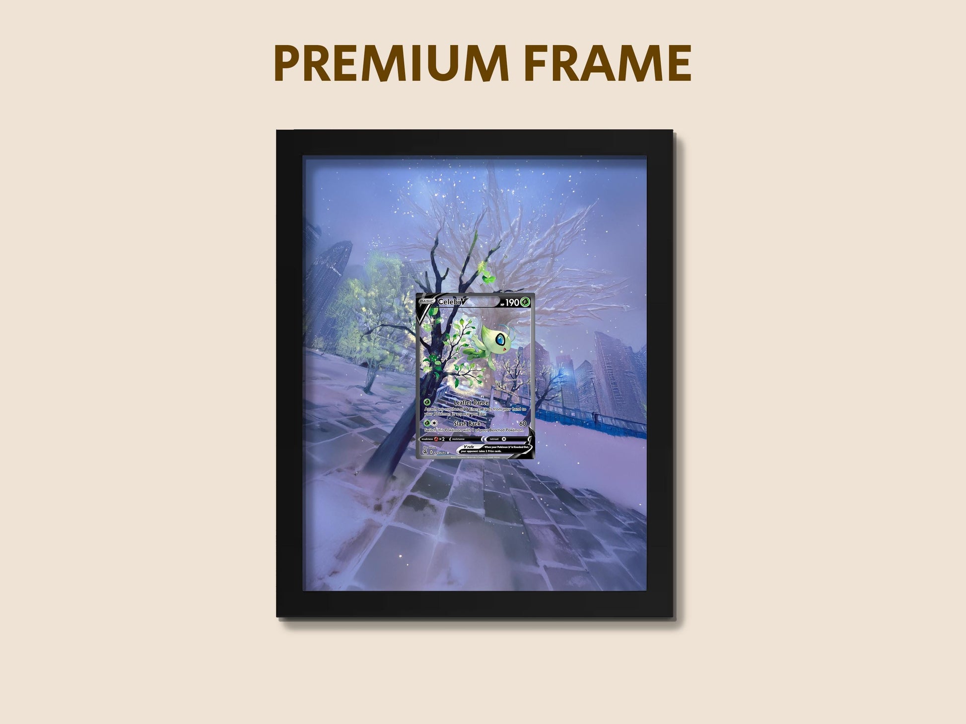 Celebi Fusion Strike Display Frame – Pokémon Card Display | 8x10 Perfect Raw Display