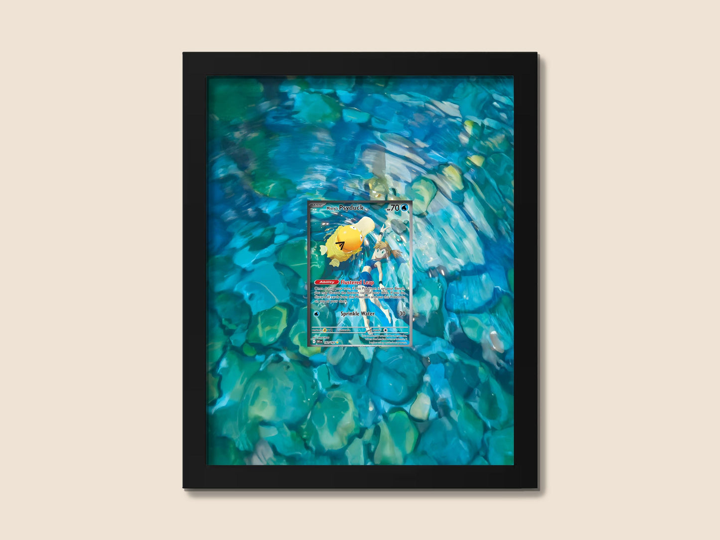 Misty’s Psyduck Display Frame – Pokémon Card Art | 8x10 Frame for Raw or Graded Cards