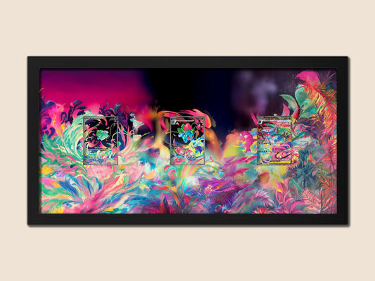 Bulbasaur – Ivysaur – Venusaur Evolution Display | Horizontal Frame for Raw or Graded Pokemon Cards