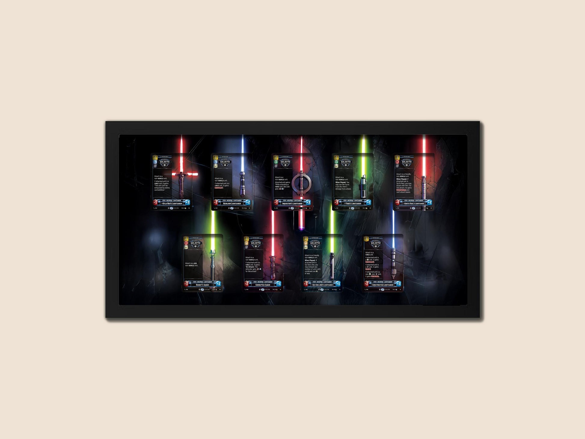 Star Wars Unlimited Lightsaber Card Display Frame: 9 Card Horizontal 11x22