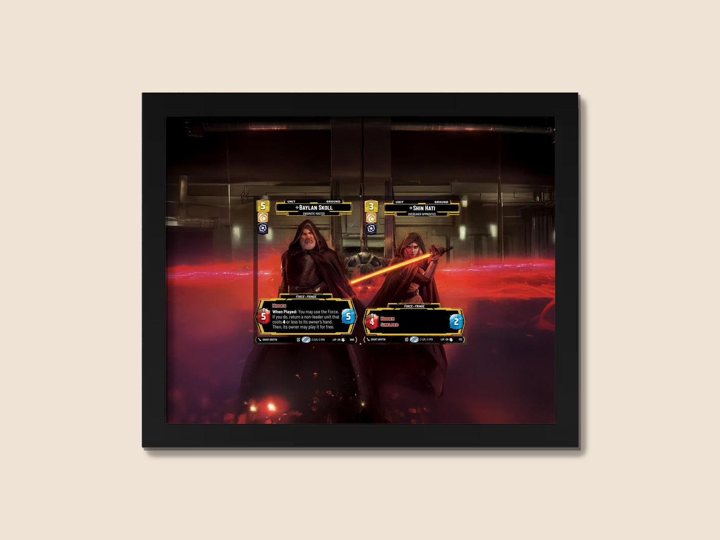 Baylan Skoll & Shin Hati Prestige Foil Display Frame | 8x10 Frame for Trading Cards
