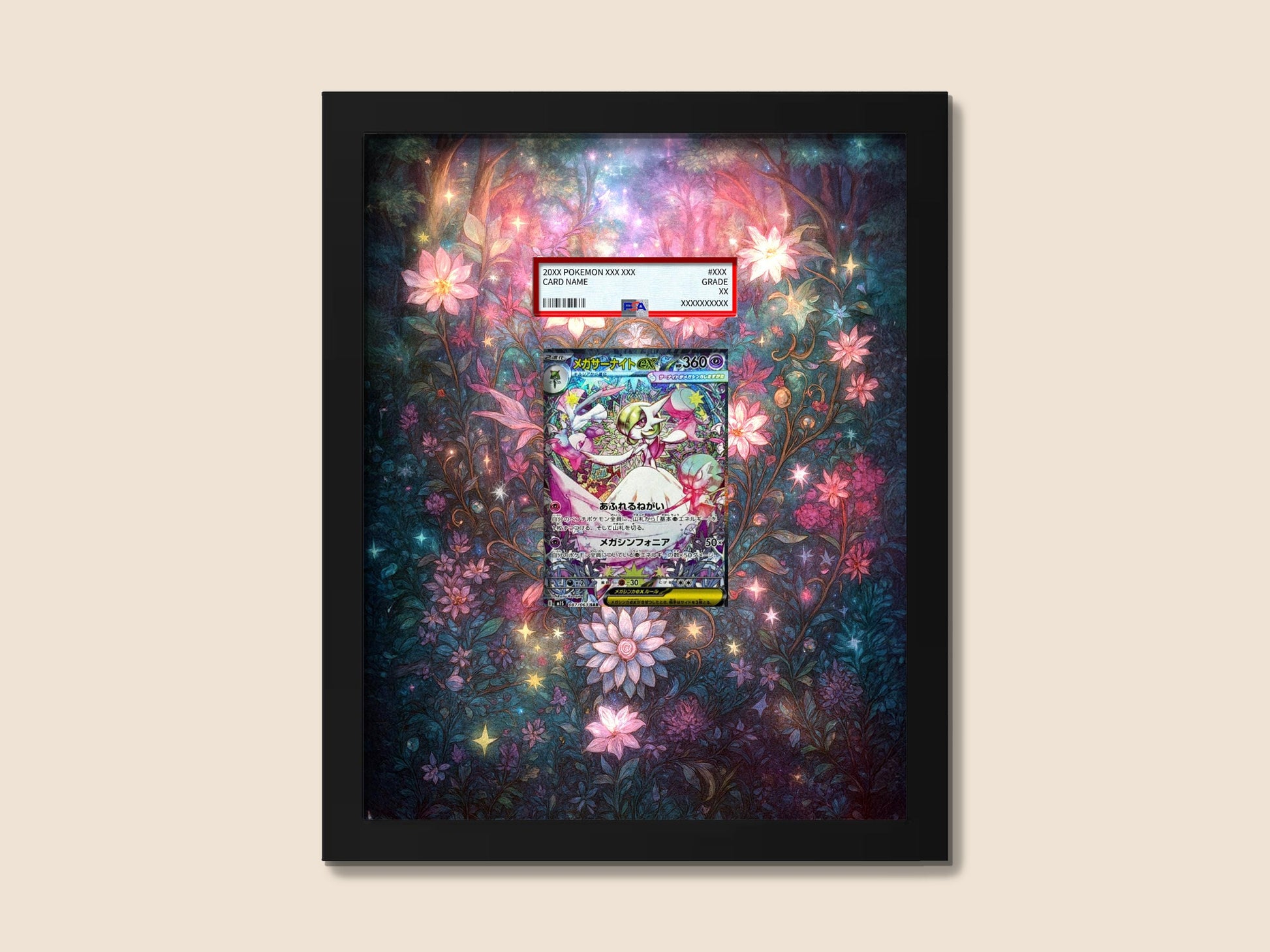 Mega Gardevoir EX Display Frame – Mega Evolution Pokémon Card Art | 8x10 Frame for Raw or Graded Cards