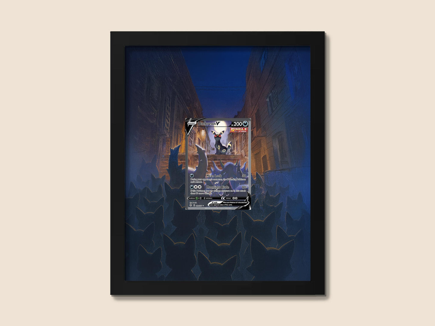 Umbreon V Alternate Art Display Frame – Evolving Skies 189 Pokémon Card | 8x10 Frame for Raw or Graded Cards