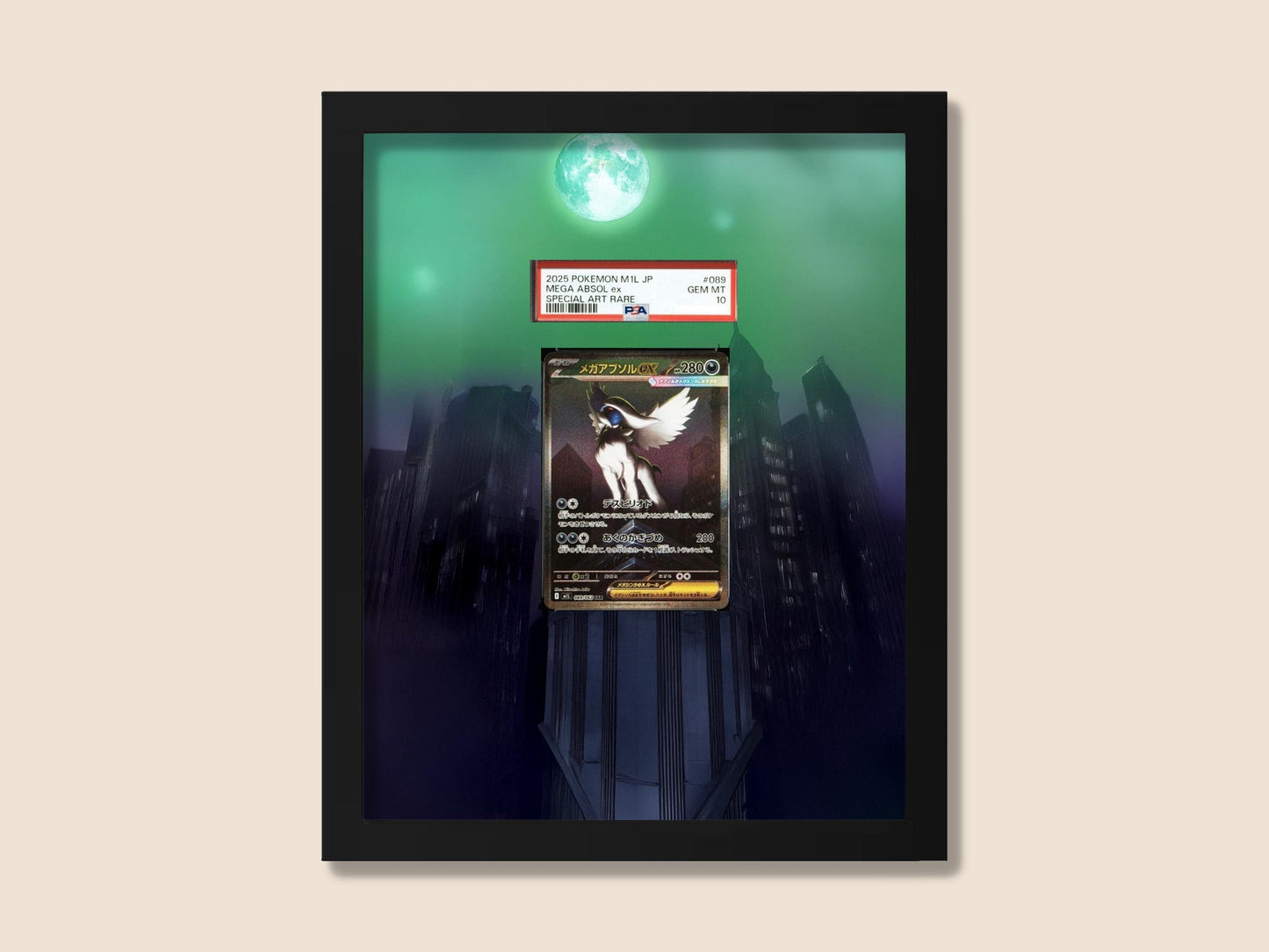 Mega Absol Display Frame – Evolution Pokémon Card Art | 8x10 Frame