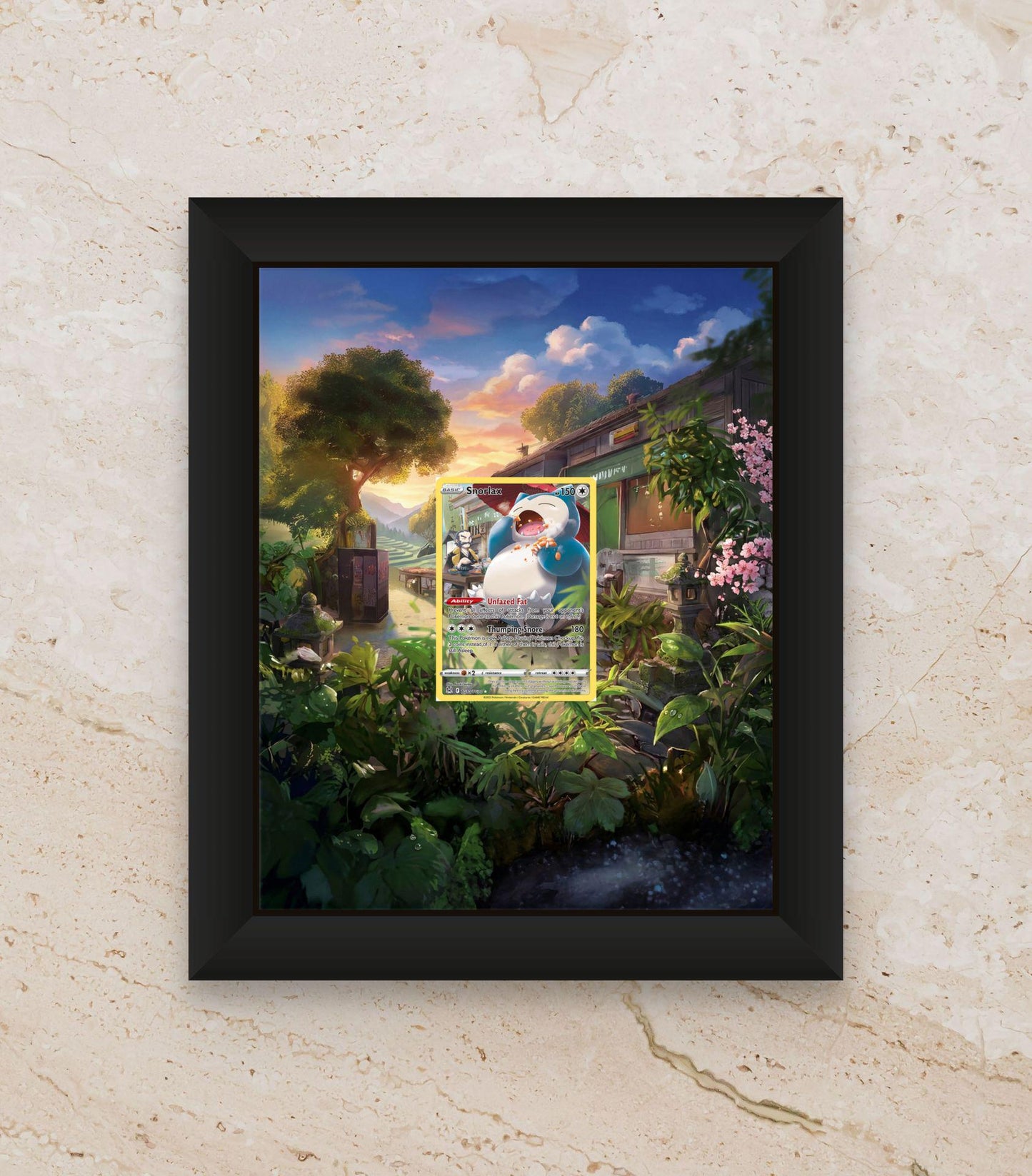 Snorlax TG10 Display Frame – Trainer Gallery Pokémon Card Art | 8x10 Frame for Raw or Graded Cards