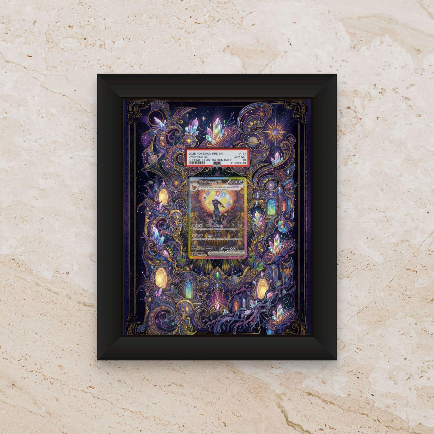 Umbreon Display Frame – Prismatic Evolutions Pokémon Card | 8x10 Frame for Raw or Graded Cards