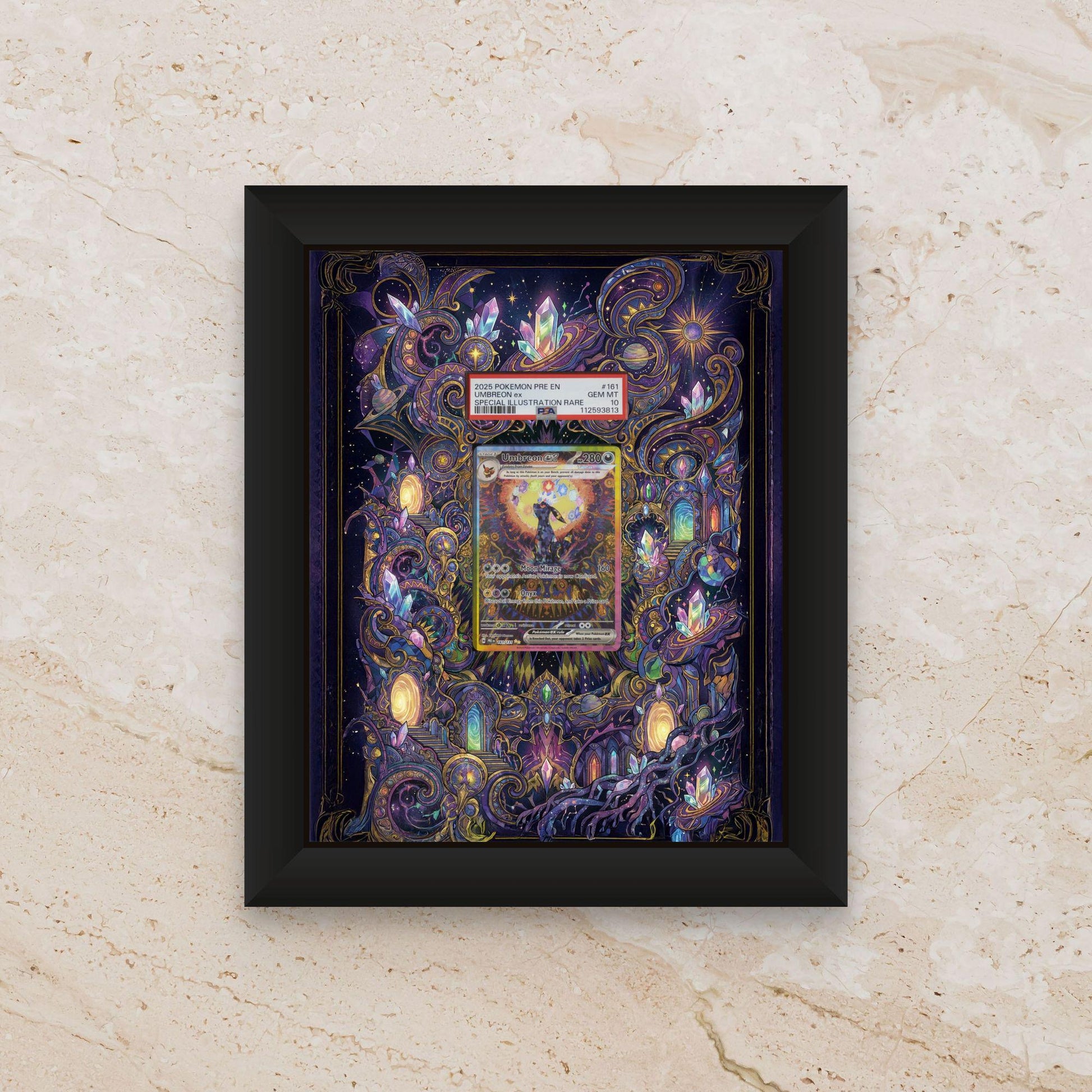 Umbreon Display Frame – Prismatic Evolutions Pokémon Card | 8x10 Frame for Raw or Graded Cards