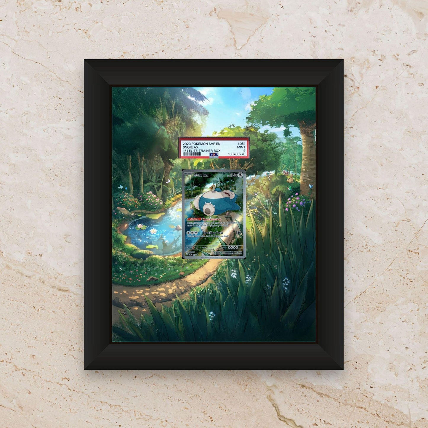 Snorlax Promo Card Frame – Pokémon 151 – 8x10 Pokemon Frame (Raw/Graded)