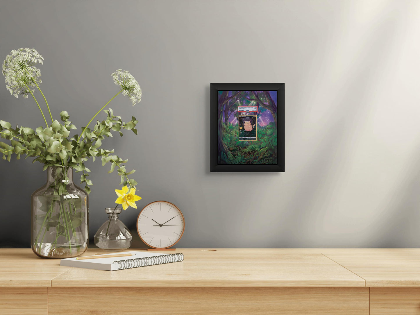 Pikachu 25th Anniversary Display Frame – Celebrations Pokémon Card | 8x10 Frame for Raw or Graded Cards