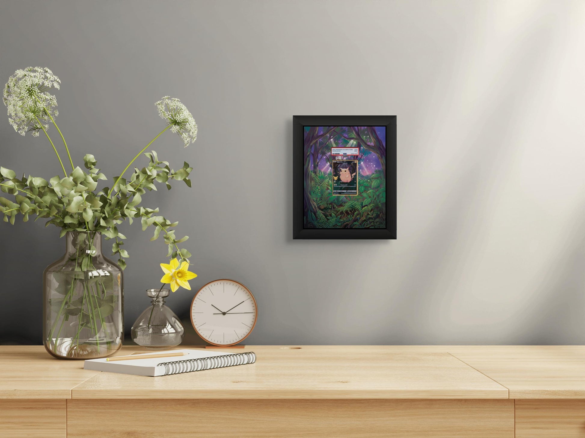 Pikachu 25th Anniversary Display Frame – Celebrations Pokémon Card | 8x10 Frame for Raw or Graded Cards