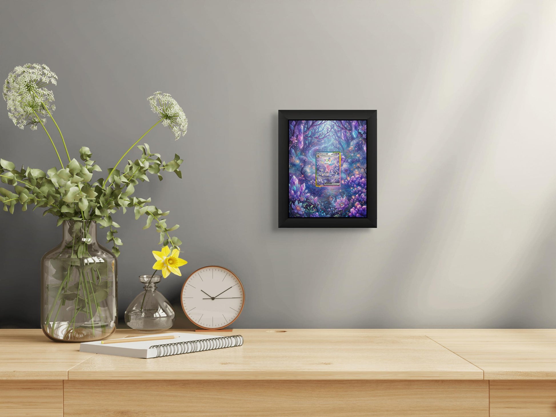 Espeon Display Frame – Prismatic Evolutions Pokémon Card | 5x14 or 11x22 Frame for Raw or Graded Cards