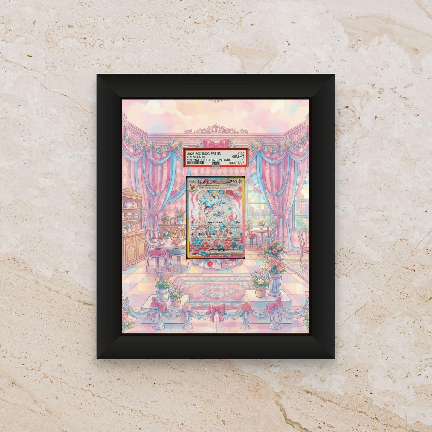 Sylveon Display Frame – Prismatic Evolutions Pokémon Card | 8x10 Frame for Raw or Graded Cards