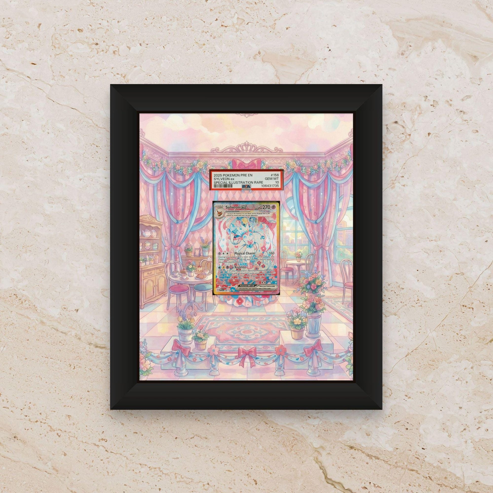 Sylveon Display Frame – Prismatic Evolutions Pokémon Card | 8x10 Frame for Raw or Graded Cards