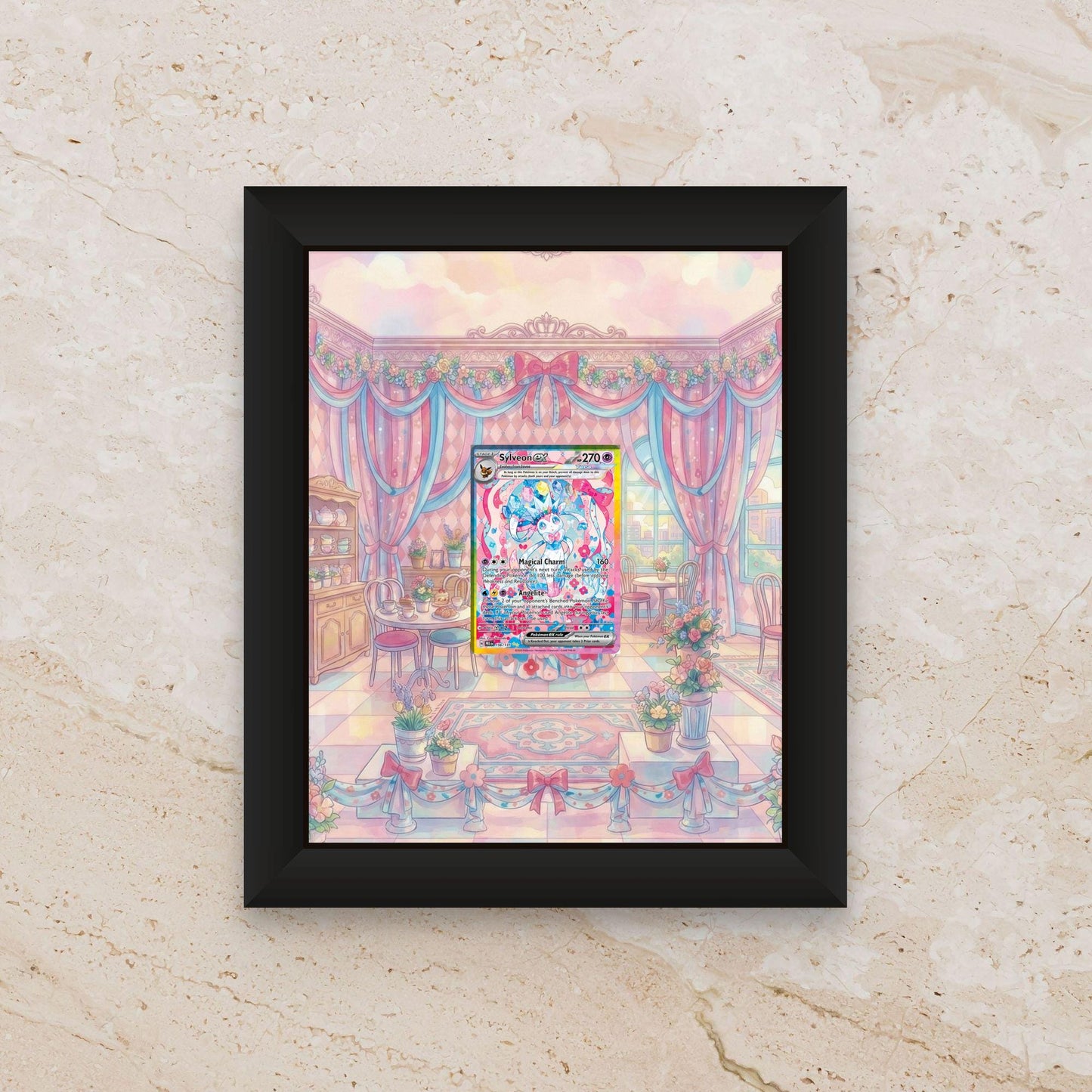 Sylveon Display Frame – Prismatic Evolutions Pokémon Card | 8x10 Frame for Raw or Graded Cards