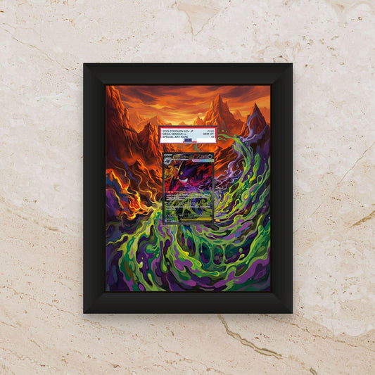 Mega Gengar Display Frame – Ascended Heroes Pokémon Card Art | 8x10 Frame for Raw or Graded Cards